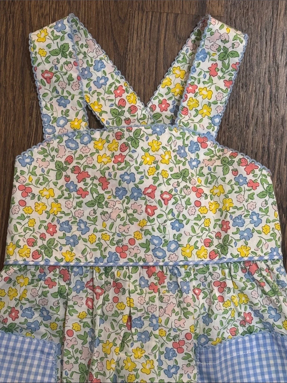 New With Tags Shrimp & Grits Kids floral pinafore jumper dress_5